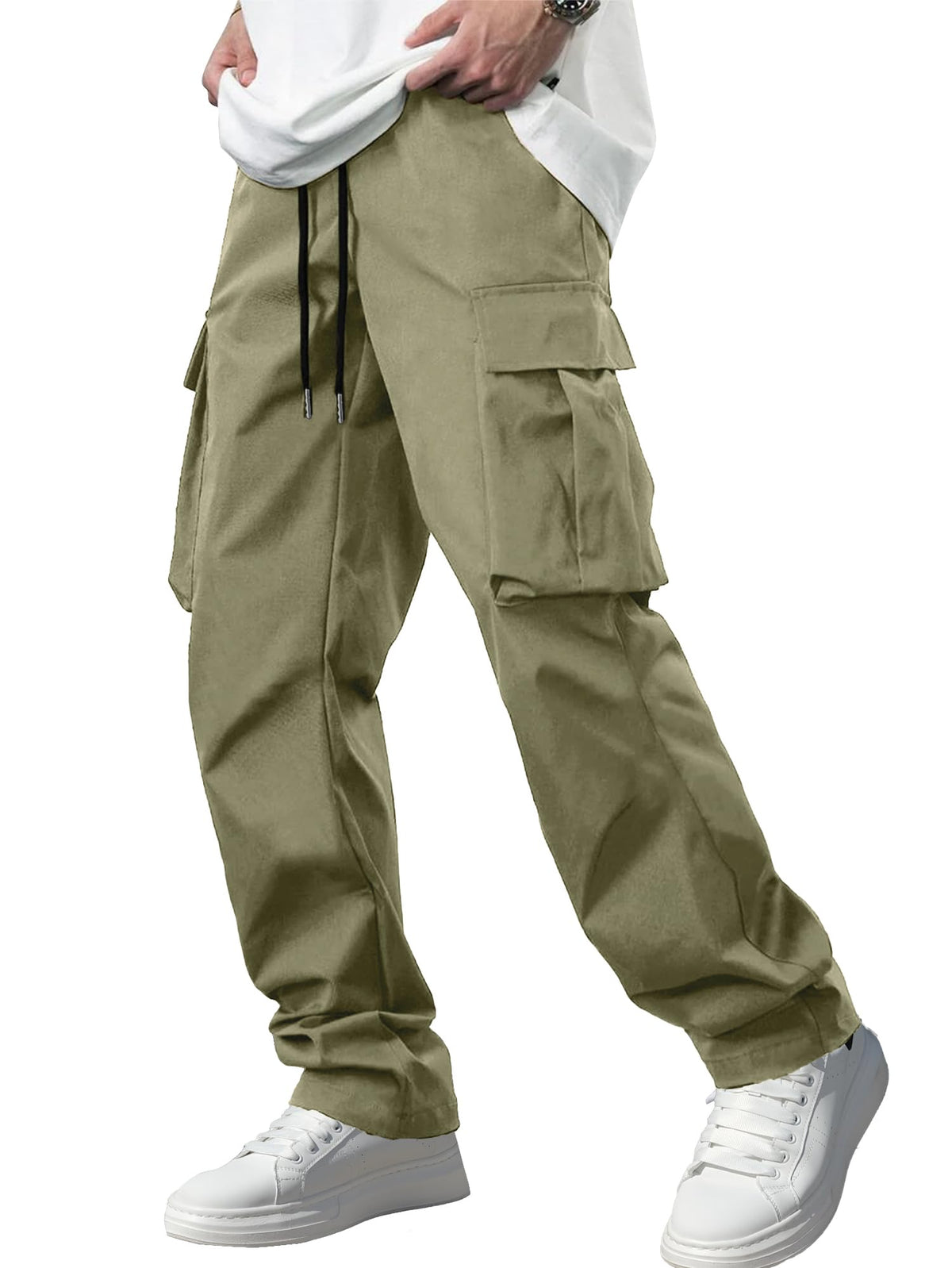 Comdecevis Men's Casual Cargo Pants Tactical Work Pants with Pockets