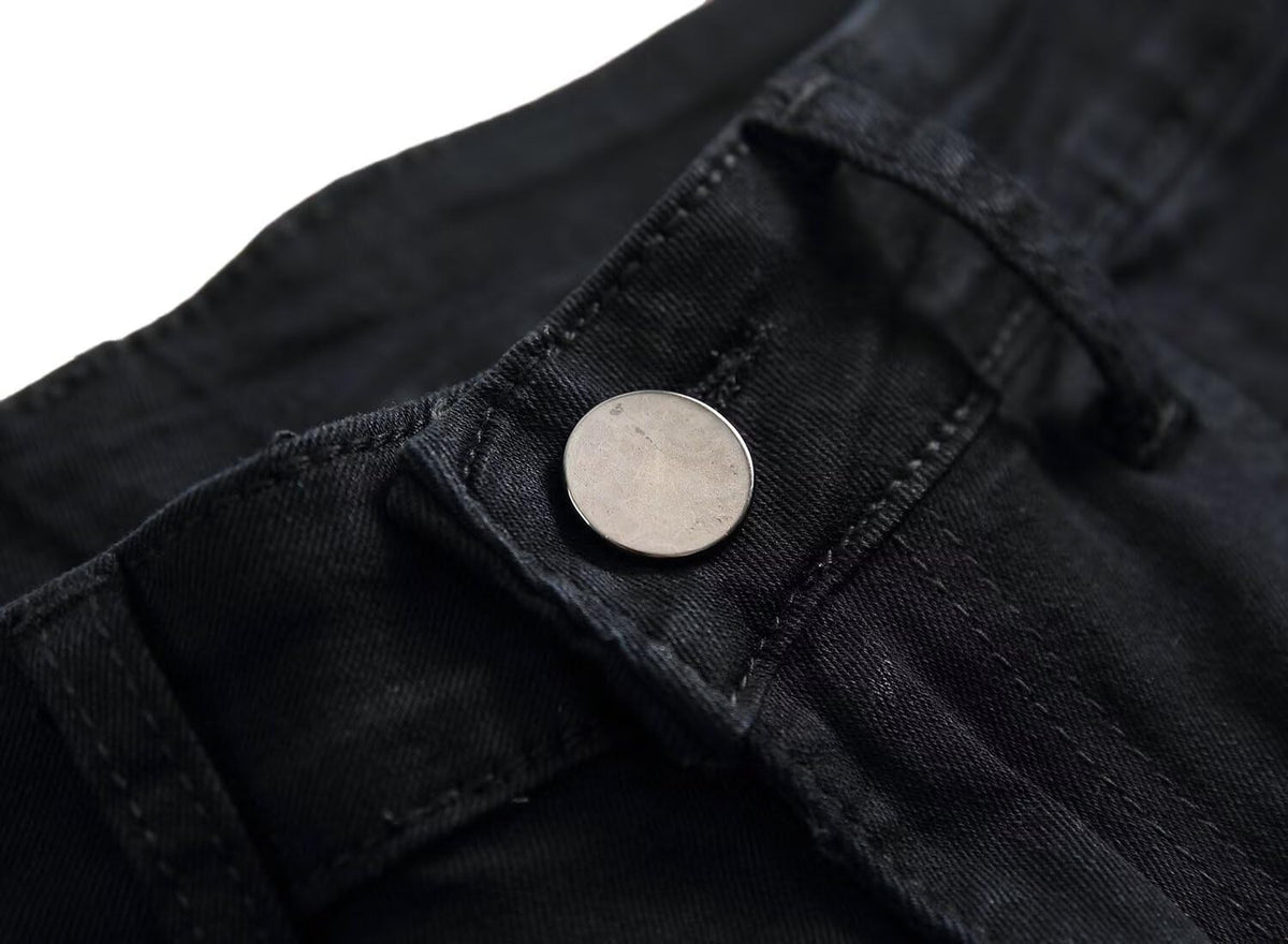 Men's Ripped Skinny Slim Fit Stretch Distressed Destroyed Jeans Denim Pants