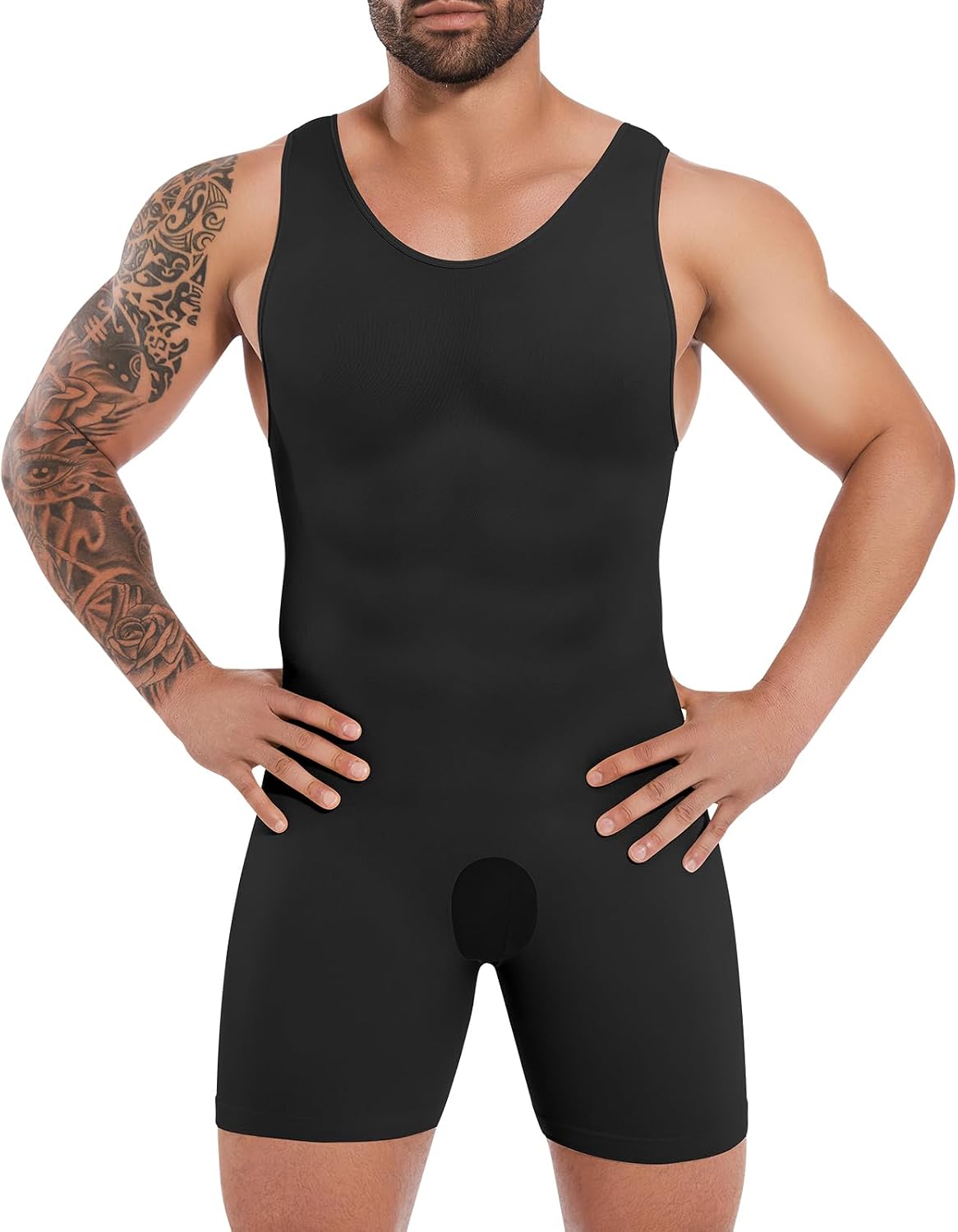 Mens Shapewear Compression Bodysuit Tummy Control Full Body Shaper
