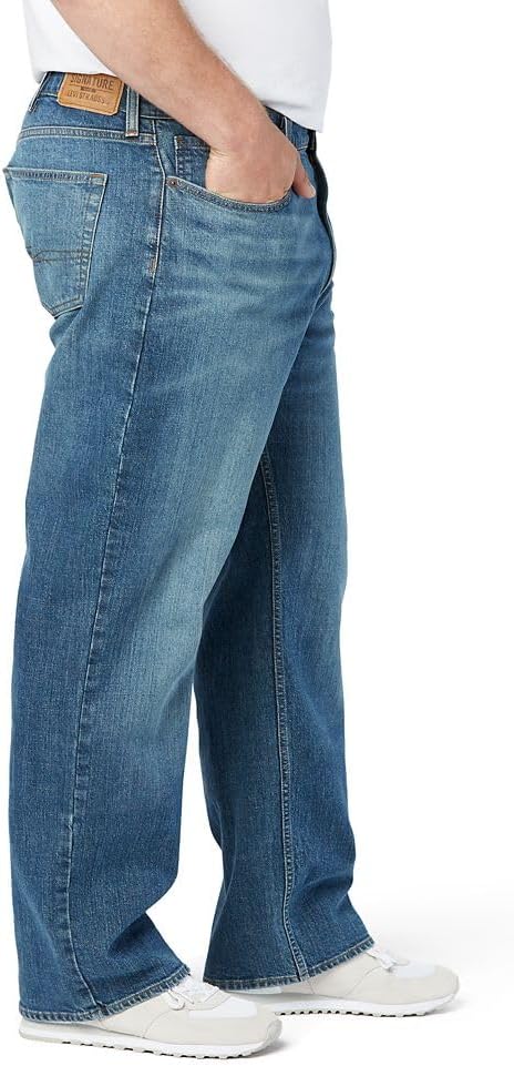 Levi Strauss Signature Gold Men's Relaxed Fit Flex Waistband Jeans