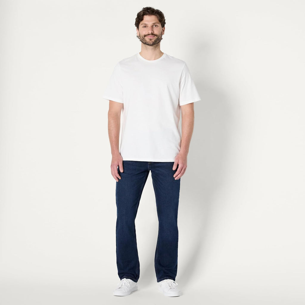 Amazon Essentials Men's Straight-Fit Jeans, Midweight Vintage Inspired Denim, Fitted Through Hip and Thigh