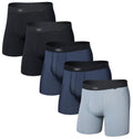 SAXX Underwear Co. Men's 3Six Five Pouch-Free Cotton Boxer Brief 5-Pack