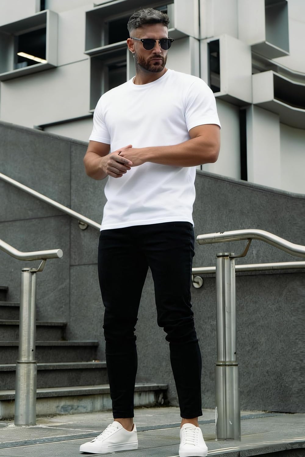 GINGTTO Skinny Jeans Men Slim Fit Stretch Tapered Leg