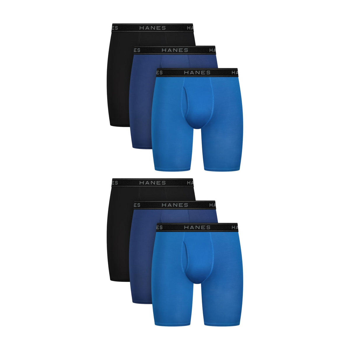 Hanes Men's Underwear Boxer Brief Pack, Performance Stretch Underwear, Moisture-wicking Boxer Briefs for Men, 6-pack
