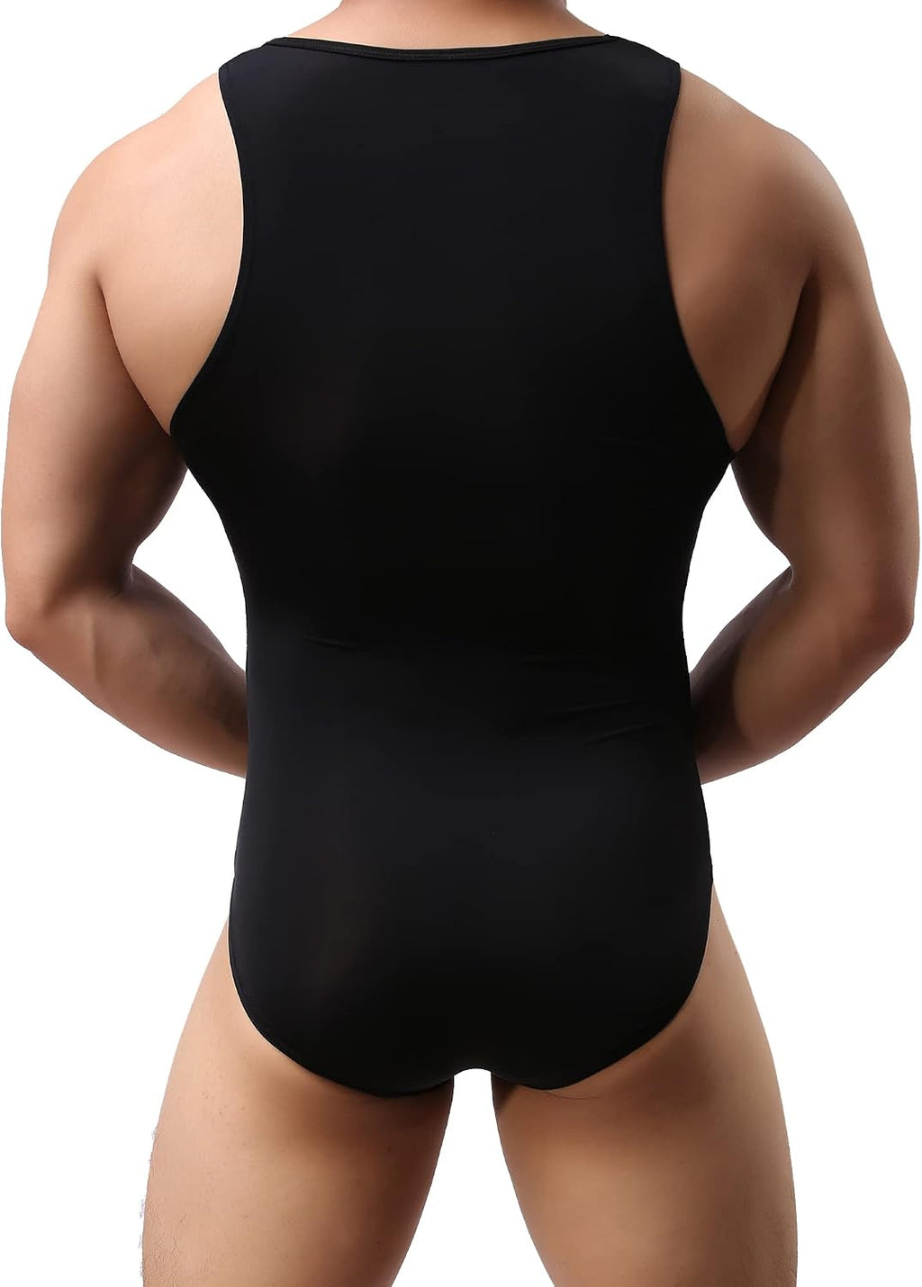 QiaTi Men's Athletic Supporters Ultra Lightweight Jumpsuit One Piece Bodysuit Basic Leotard Underwear Singlet for Men