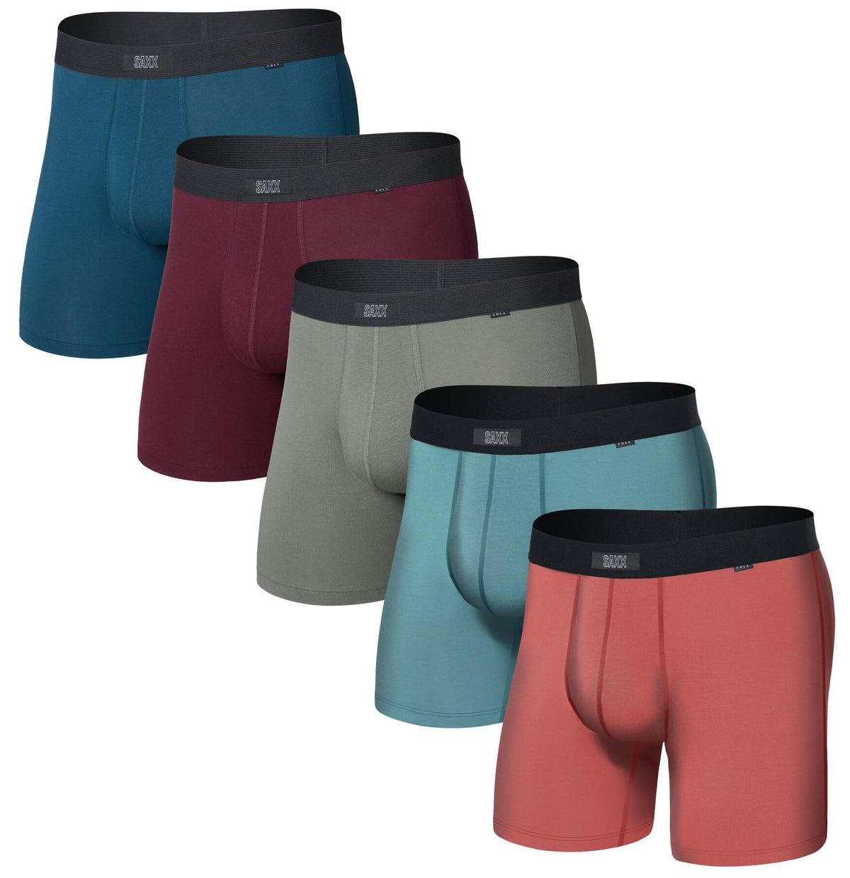 SAXX Underwear Co. Men's 3Six Five Pouch-Free Cotton Boxer Brief 5-Pack