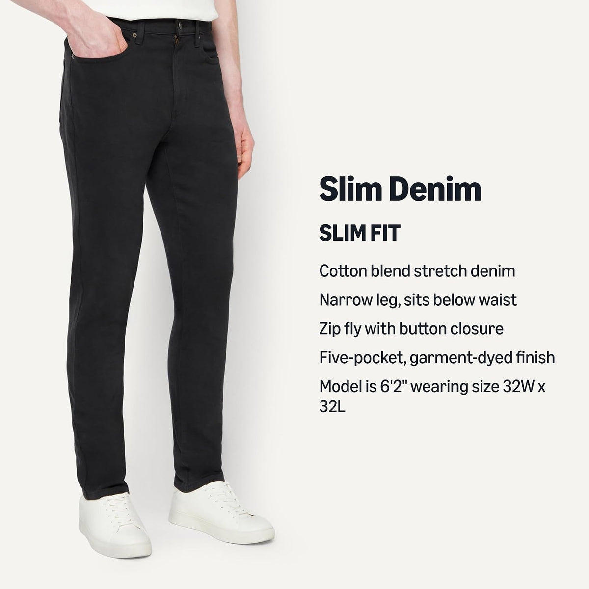 Amazon Essentials Men's Slim Fit Garment Dyed Five Pocket Pants