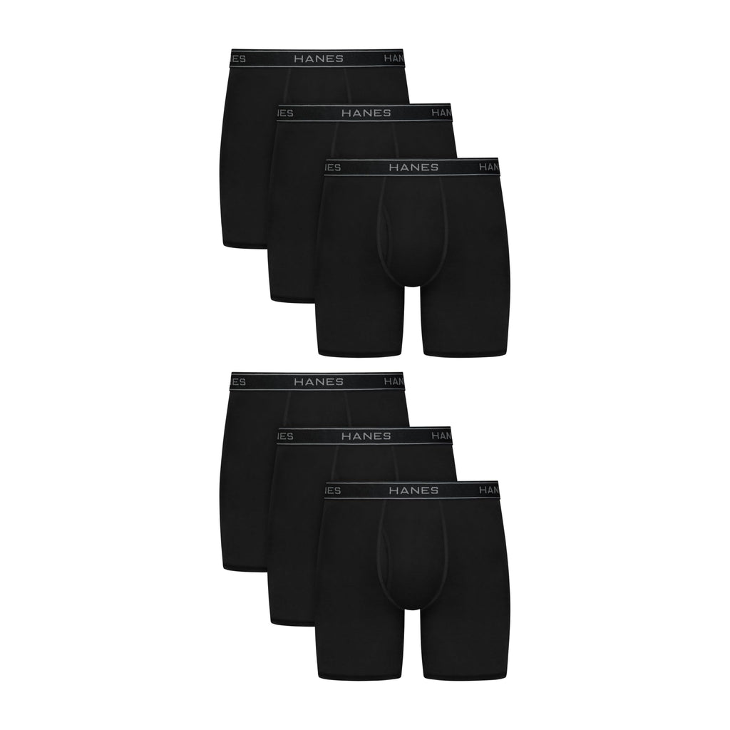 Hanes Men's Underwear Boxer Brief Pack, Performance Stretch Underwear, Moisture-wicking Boxer Briefs for Men, 6-pack