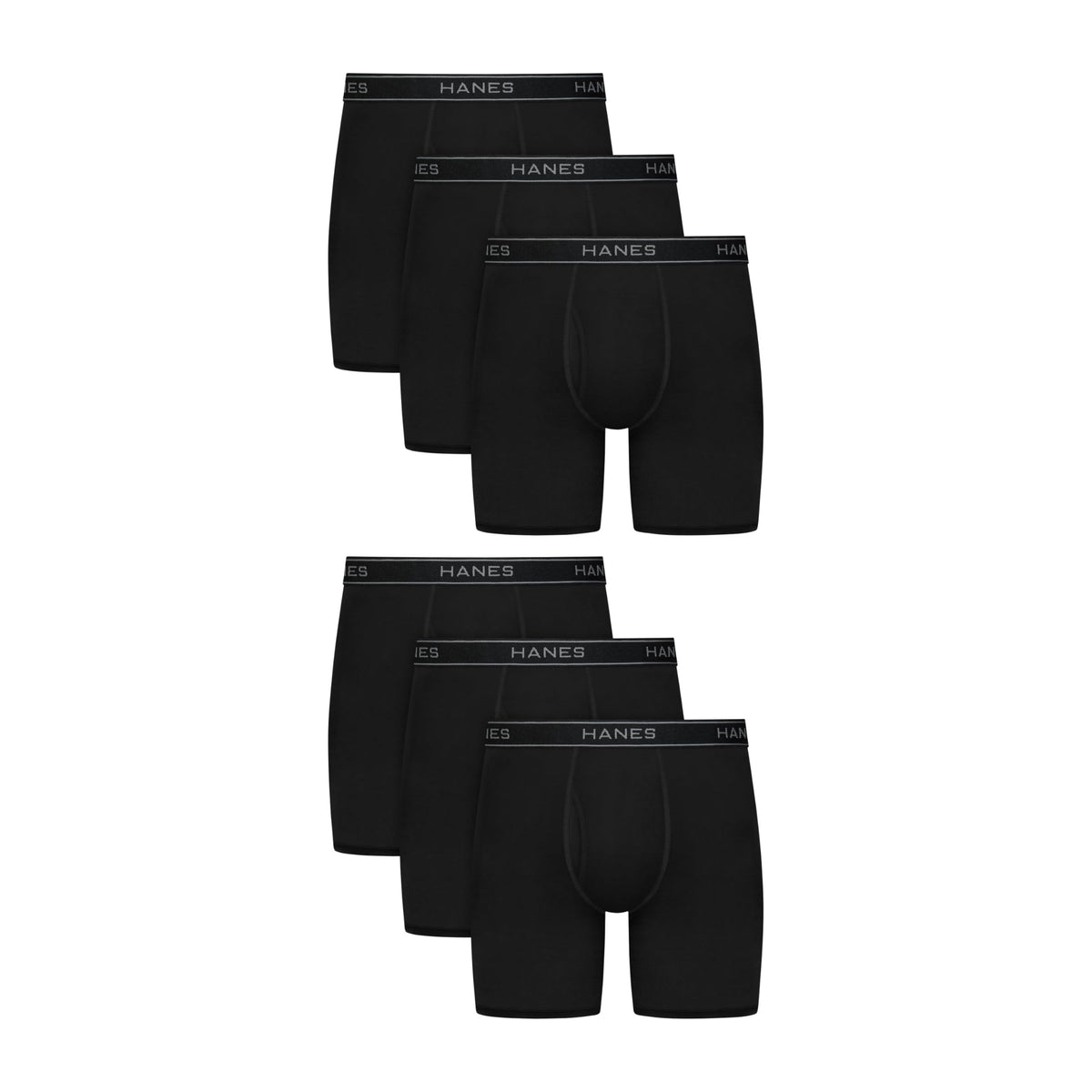 Hanes Men's Underwear Boxer Brief Pack, Performance Stretch Underwear, Moisture-wicking Boxer Briefs for Men, 6-pack