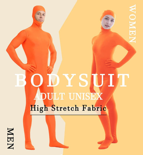 ATHX Men's and Women's Spandex Open Face Bodysuit Costume Adult Stretchy Halloween Cosplay Body Suit Zentai Suit Outfits
