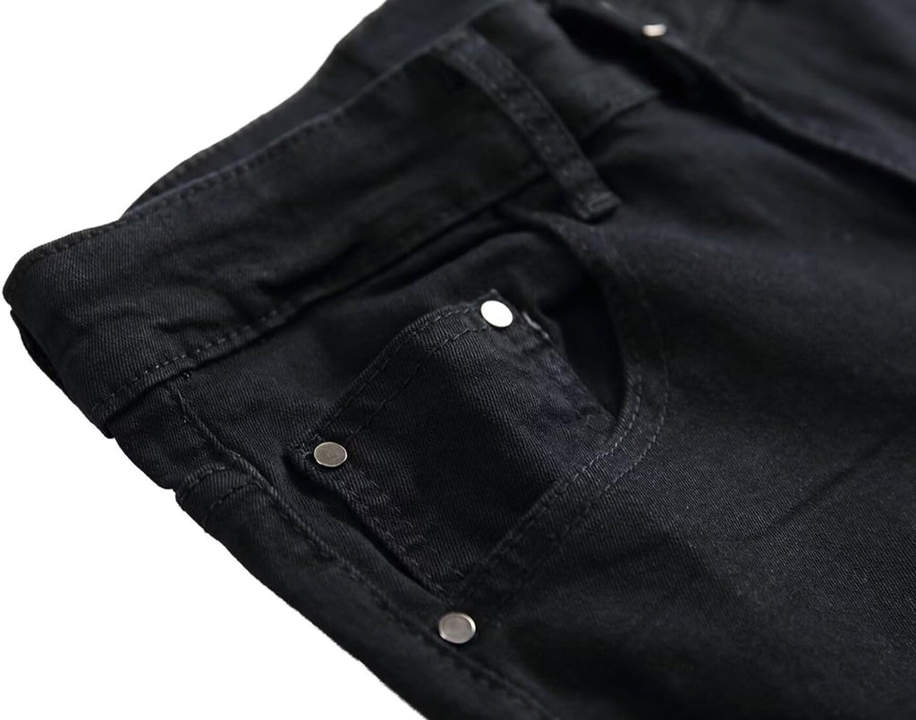 Men's Ripped Skinny Slim Fit Stretch Distressed Destroyed Jeans Denim Pants