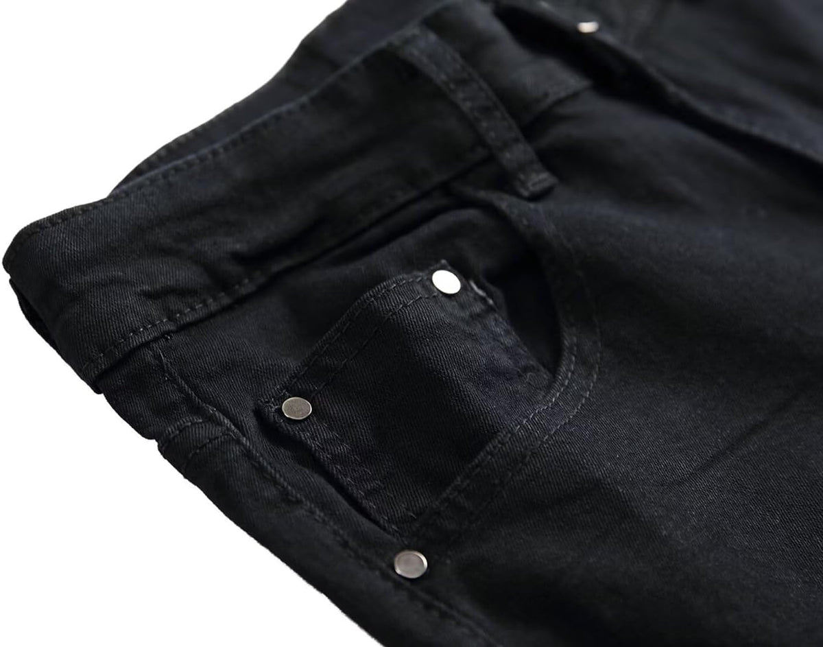 Men's Ripped Skinny Slim Fit Stretch Distressed Destroyed Jeans Denim Pants