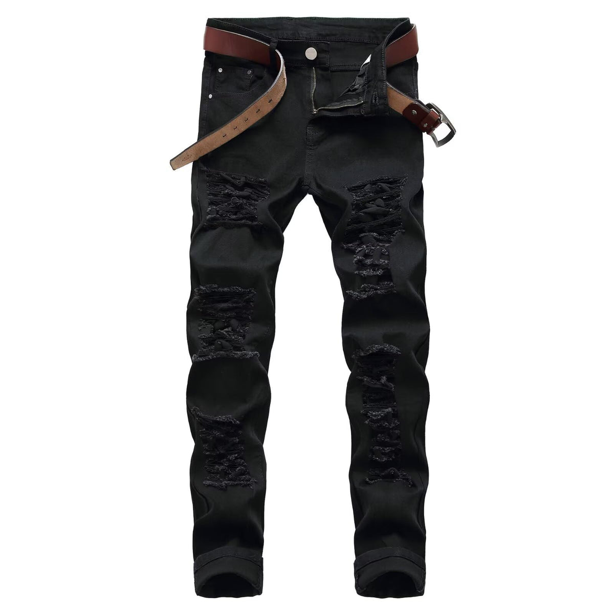 Men's Ripped Skinny Slim Fit Stretch Distressed Destroyed Jeans Denim Pants