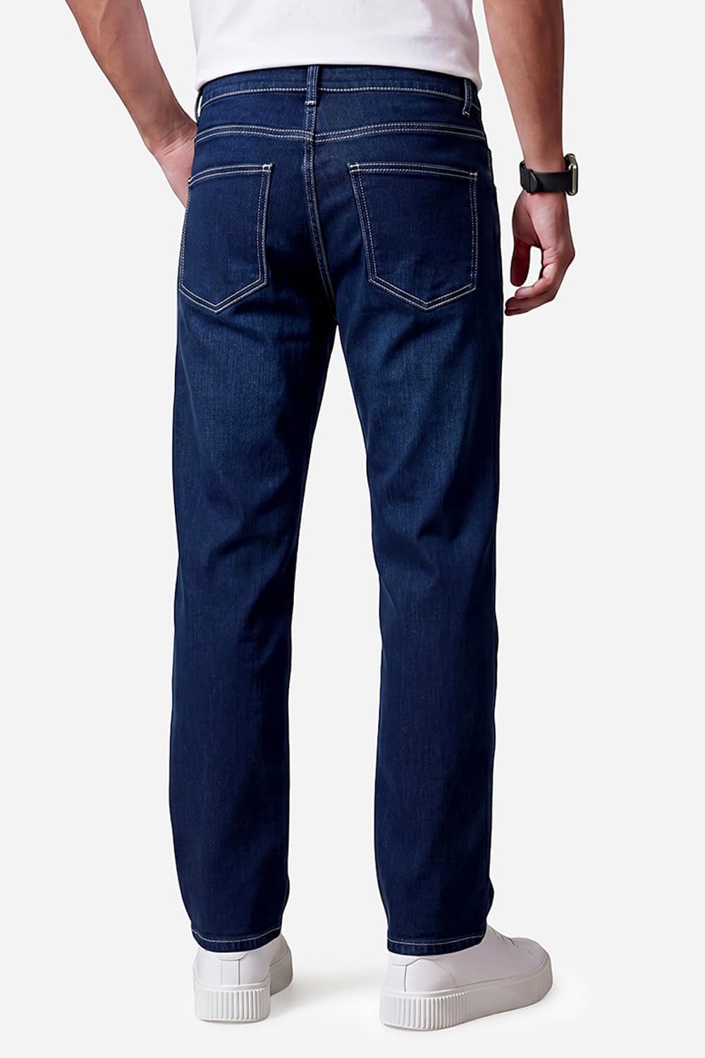 Heyfanee Mens Straight Fit Jeans Stretch Denim Pants for Men