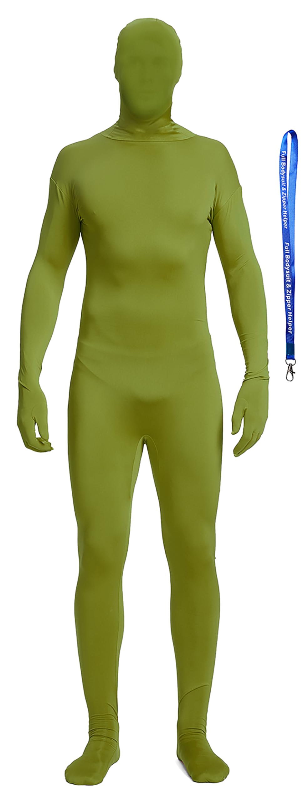 Full Bodysuit Include Zipper Helper Unisex Spandex Stretch Adult Costume Zentai Disappearing Man Body Suit