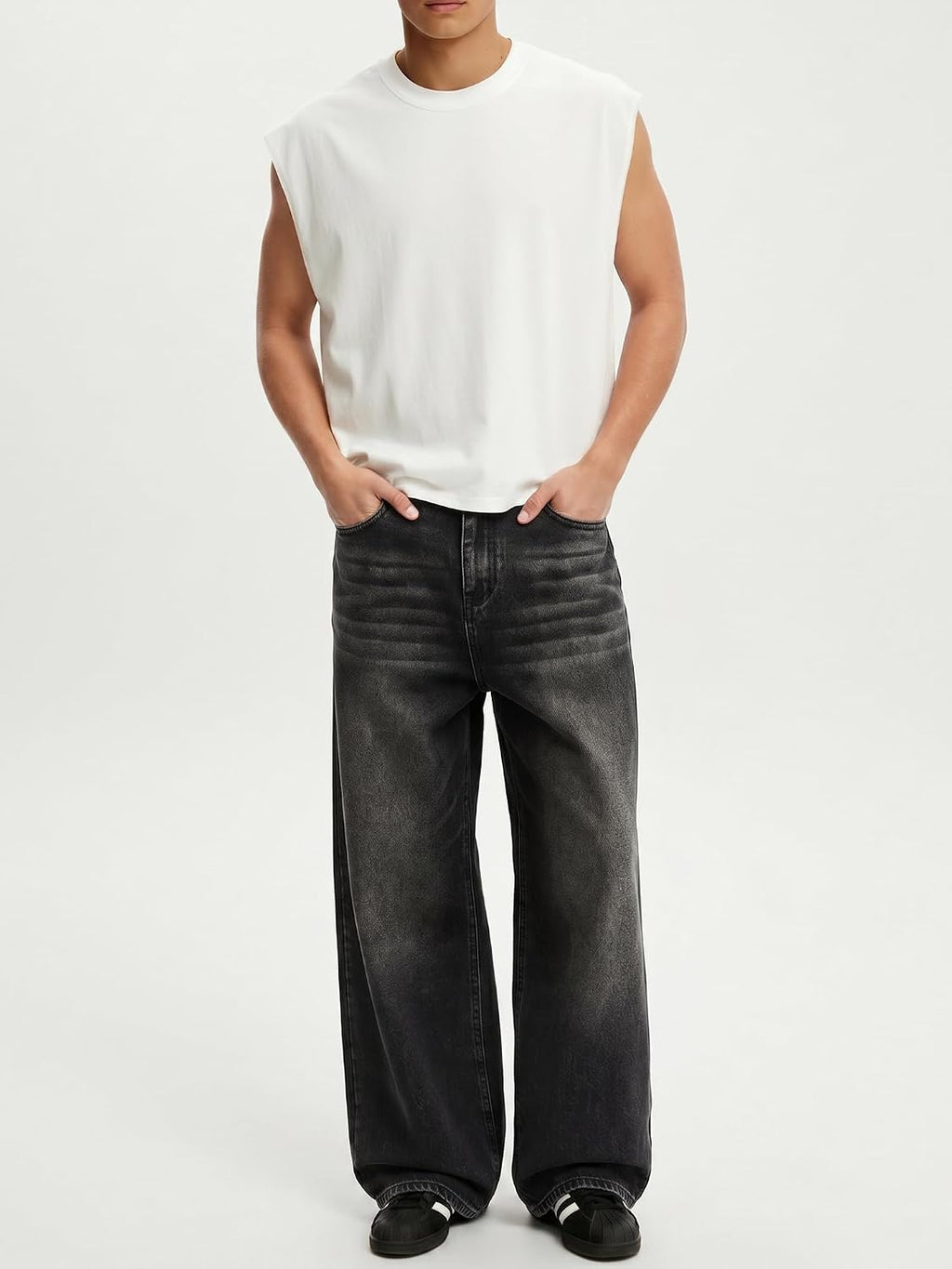 Comdecevis Men's Baggy Fit Jean Pants