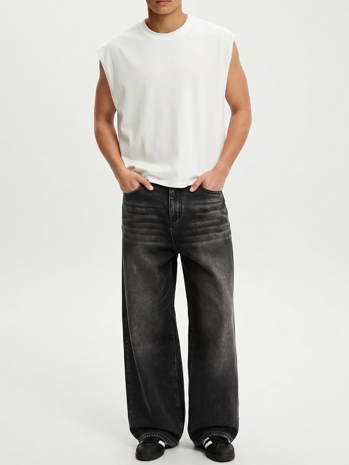 Comdecevis Men's Baggy Fit Jean Pants