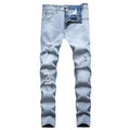 LONGBIDA Men's Slim Fit Ripped Stretch Skinny Jeans Distressed Denim Pants