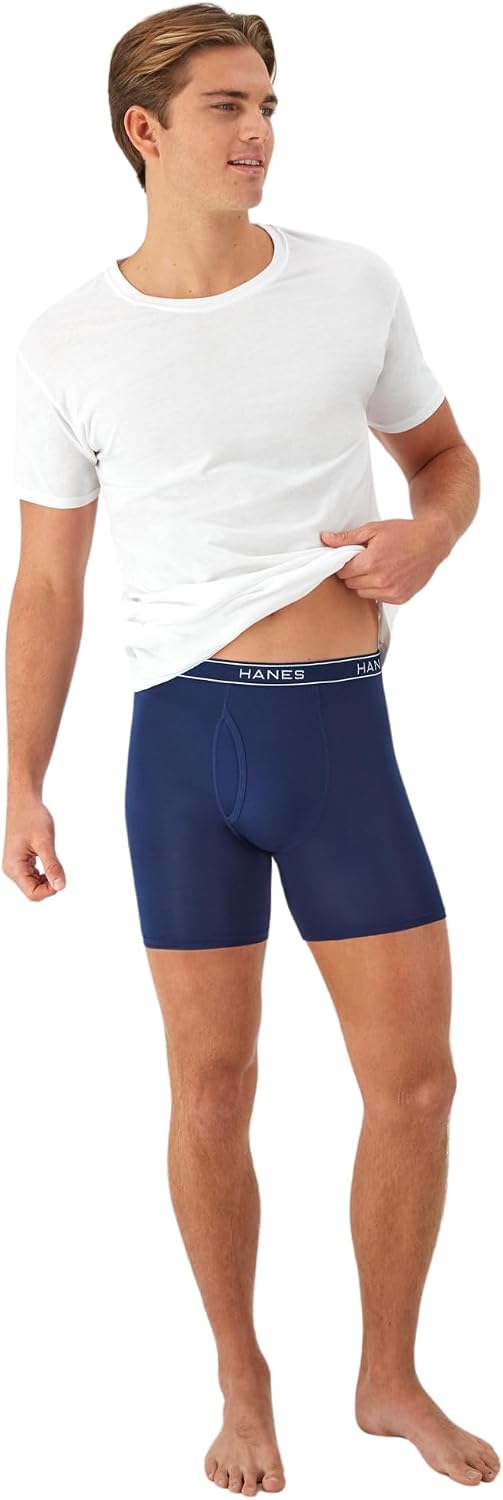 Hanes Men's Underwear Boxer Brief Pack, Performance Stretch Underwear, Moisture-wicking Boxer Briefs for Men, 6-pack