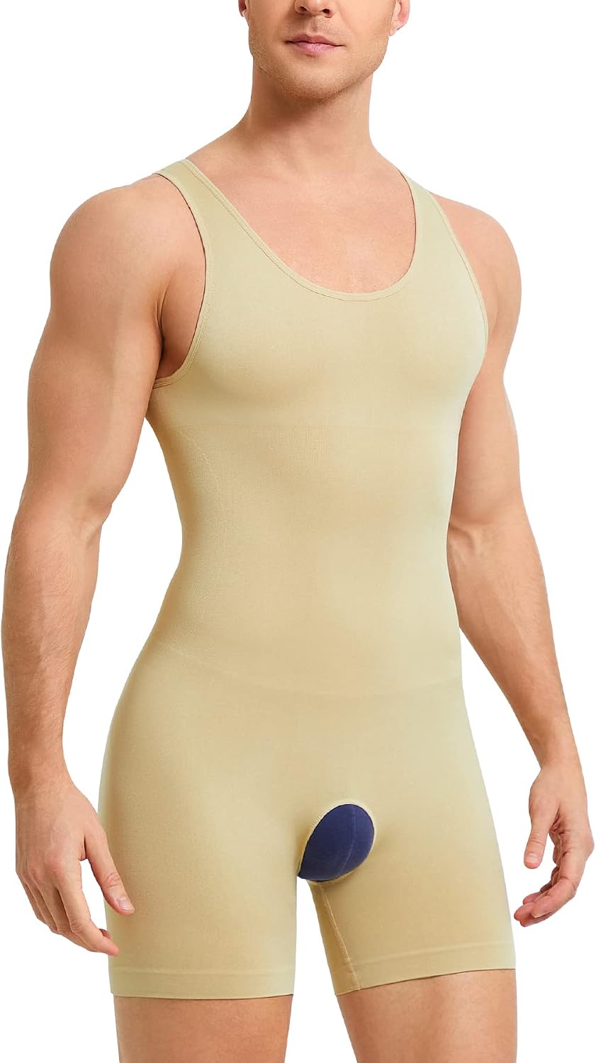 Men's Full Body Shapewear Compression Bodysuit Tummy Control