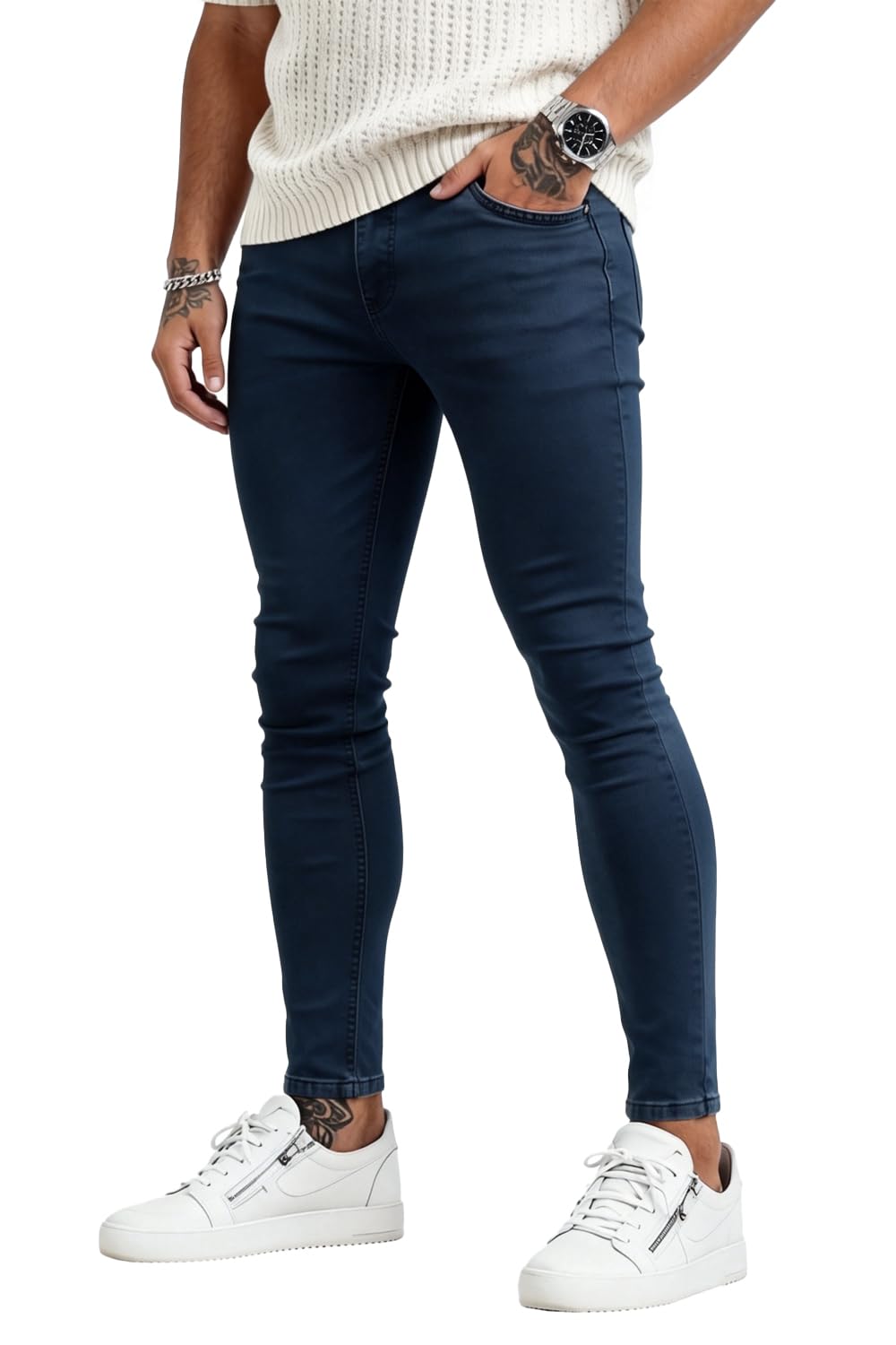 GINGTTO Skinny Jeans Men Slim Fit Stretch Tapered Leg