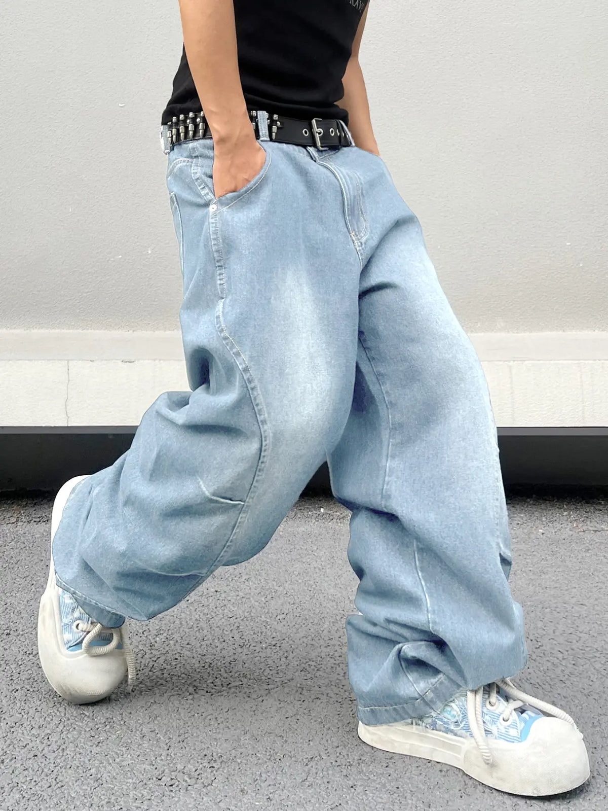DealsForYouDays Wide Leg Jeans Spring To Summer Hip Hop Baggy Denim Pants Y2k Streetwear Jeans