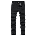 JUNBAOSS 2026 Fashion Mens Slim Fit Stretch Jeans Ripped Skinny Jeans for Men, Distressed Straight Leg Casual Comfort Flex Waist Denim Pants, Menswear Classic Street Style Cotton Fabric Jean Natural Hipster Personalized Stylish Trouser Jeans with Pockets