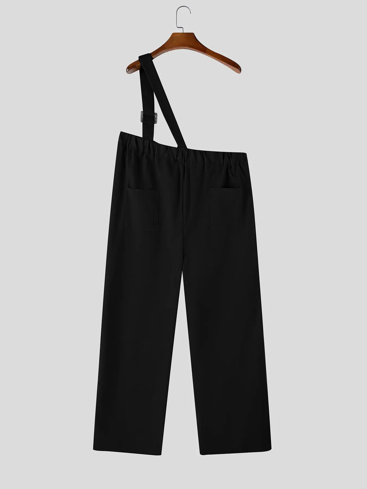 INCERUN Men's Fashion Minimalist Deconstructed One-Shoulder Solid Color Suspenders Stylish Overalls, Perfect for Casual Street Style