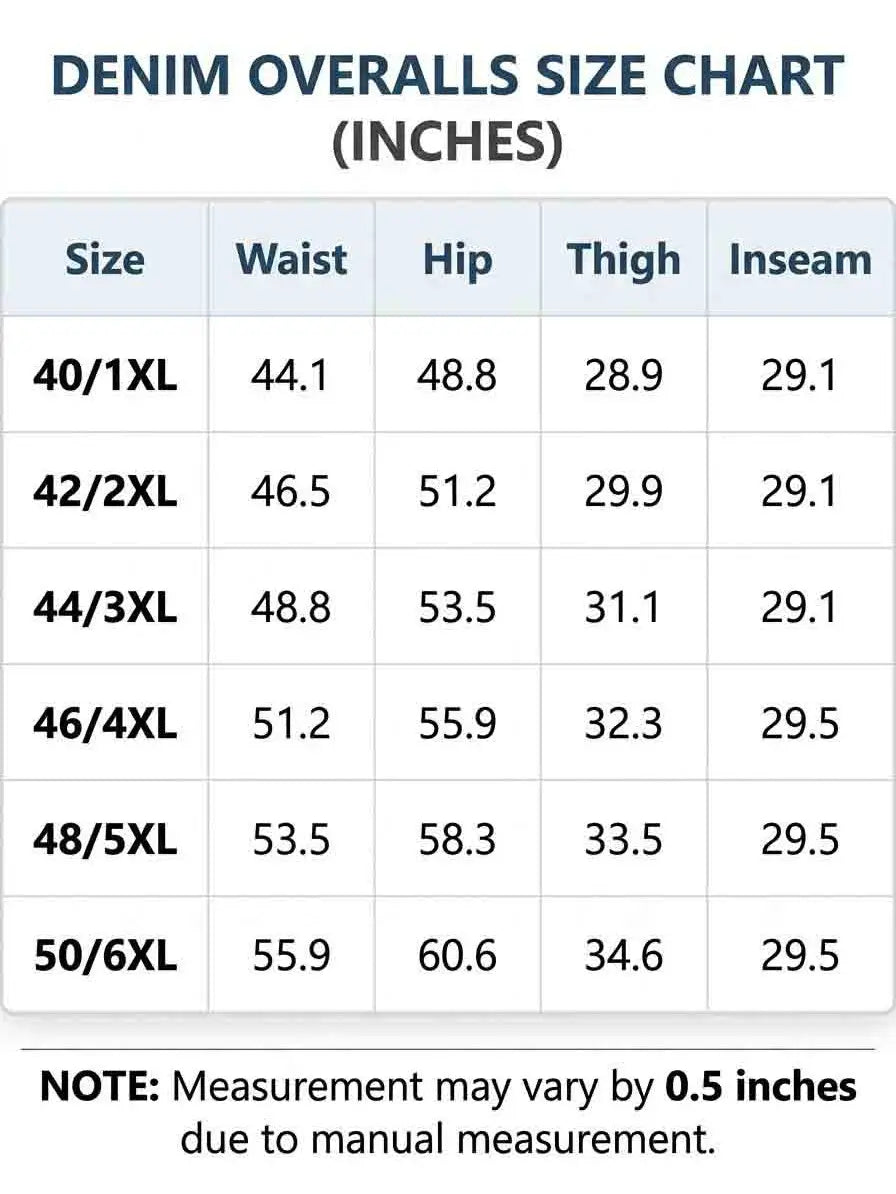Men's Big & Tall Solid Heavy-Duty Denim Bib Overalls - Menswear Baggy Overalls, Loose-Fit Full Length Straight Leg Workwear Jumpsuit, Adjustable Strap, Multi Pockets, All Seasons, Machine Wash, Work Casual Plain Denim Do Not Bleach