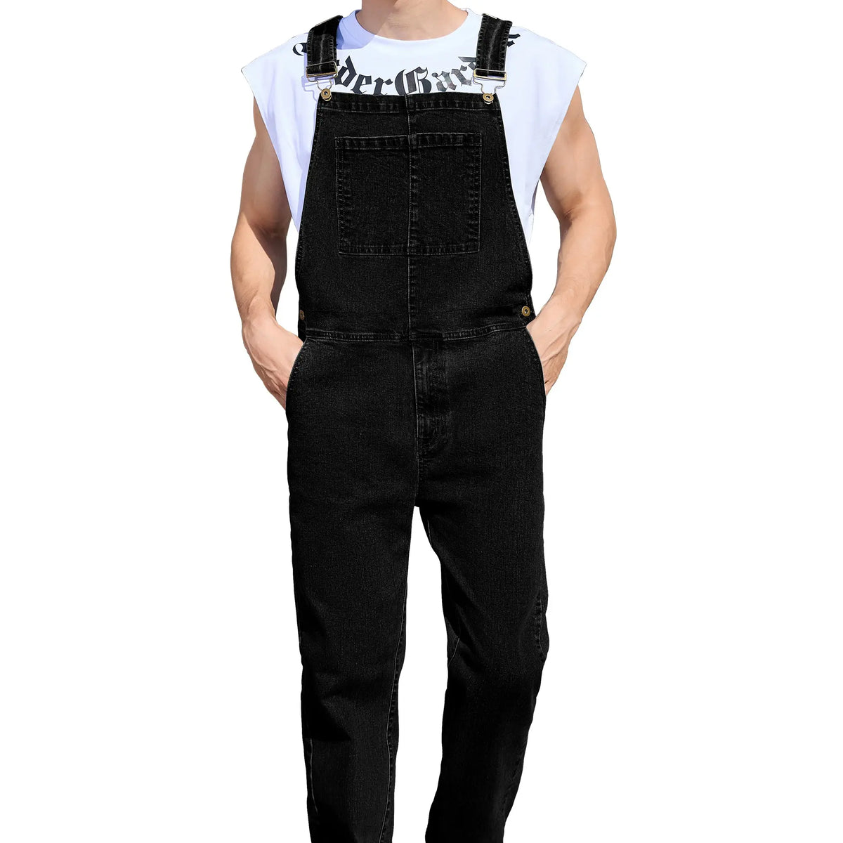 YXLUOKY Overalls for Men Fashion Coveralls Work Utility Stretch Denim Women Bib Jumpsuit with Pockets Menswear for Thanksgiving Christmas & New Year