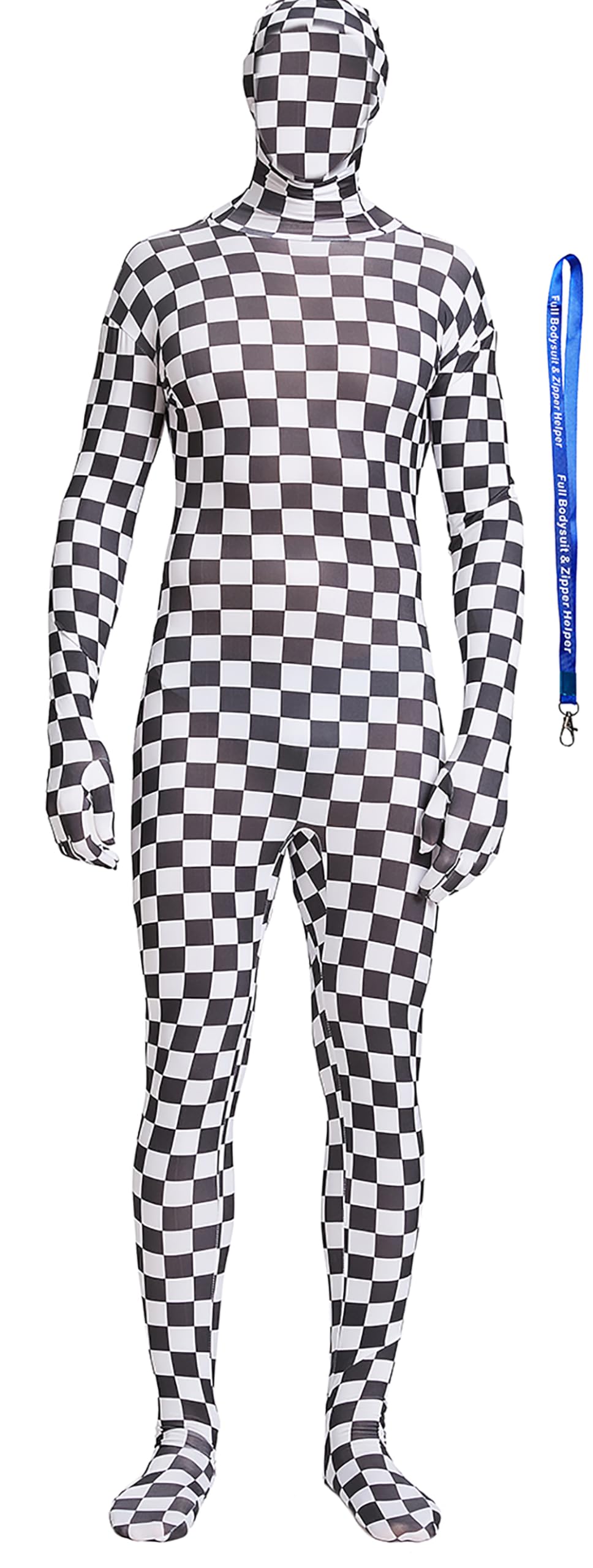 Full Bodysuit Include Zipper Helper Unisex Spandex Stretch Adult Costume Zentai Disappearing Man Body Suit