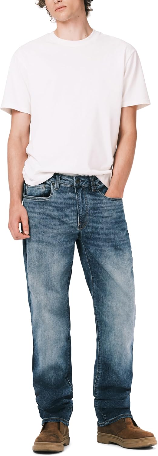 Buffalo David Bitton Mens Relaxed Straight Leg Driven Jean with Stretch Fabric