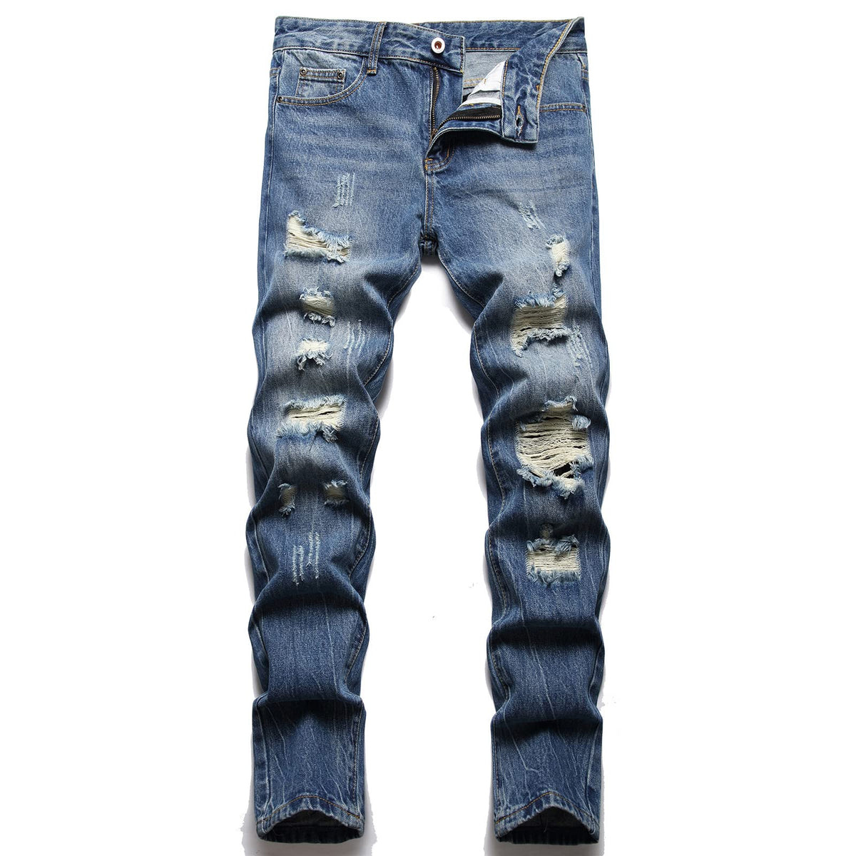 AITITIA Men's Ripped Regular Fit Jeans