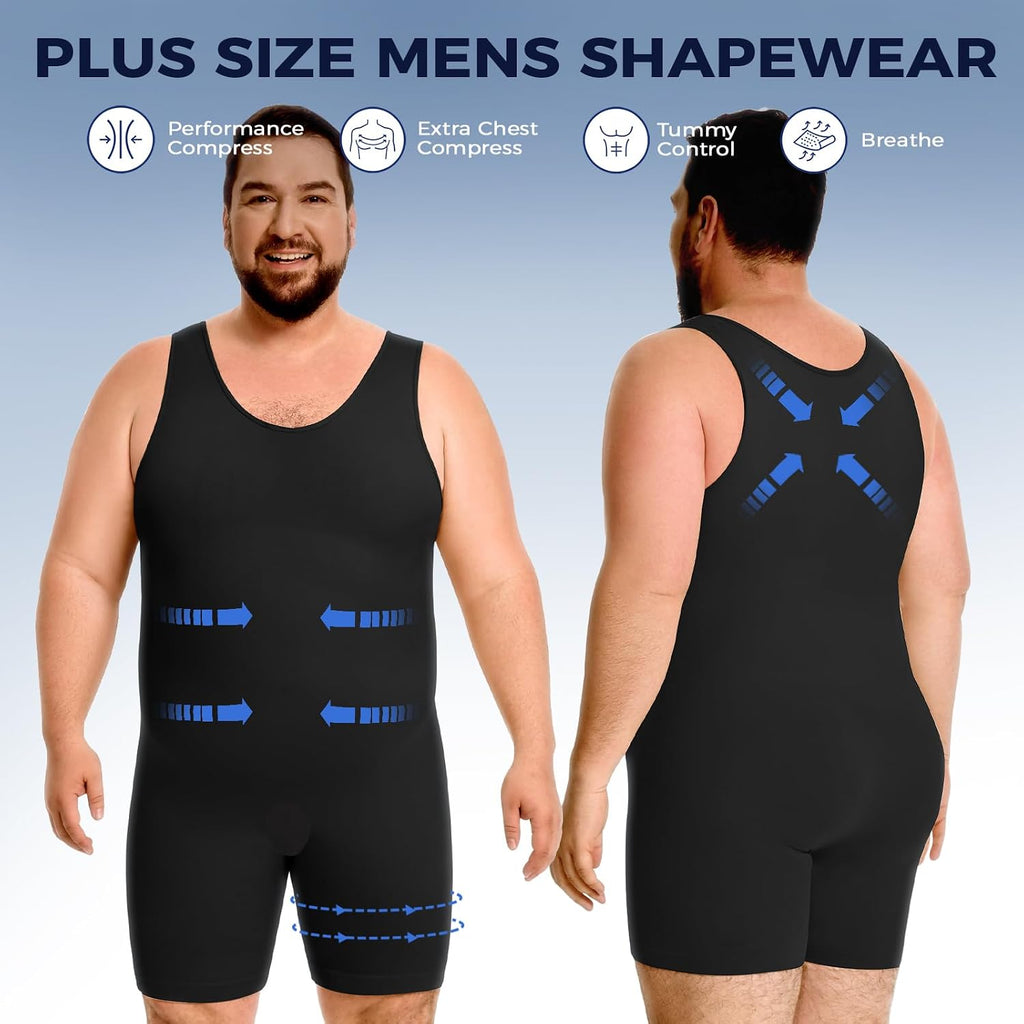 Plus Size Mens Tummy Control Shapewear Fajas Para Hombres Bodysuit