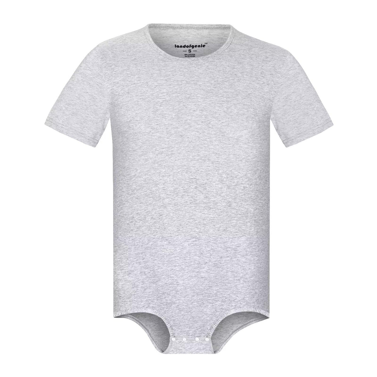 Landofgenie Mens Short Sleeve Onesie Solid Basic Bodysuit Pajama