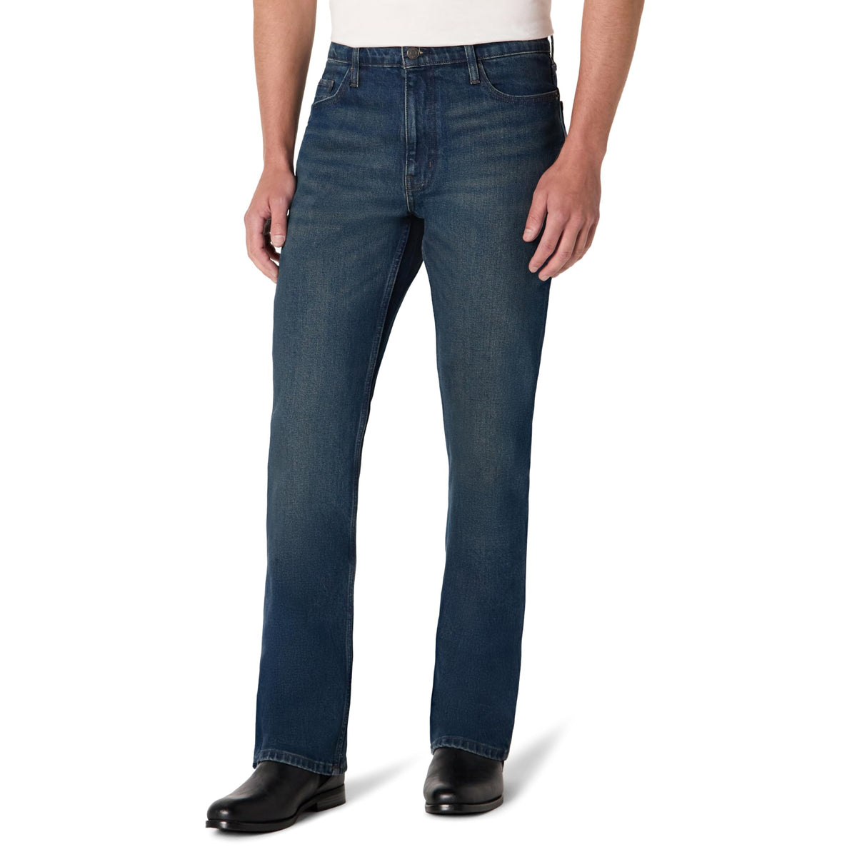 Amazon Essentials Men's Heavyweight Denim Straight-Fit Bootcut Jeans with 5 Pocket Styling, Zip Fly, Stretch