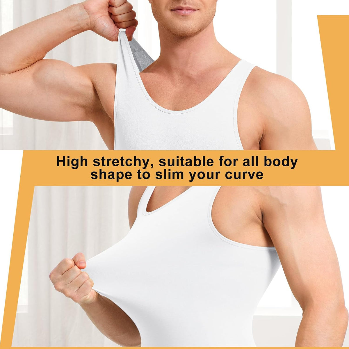 Men's Full Body Shapewear Compression Bodysuit Tummy Control