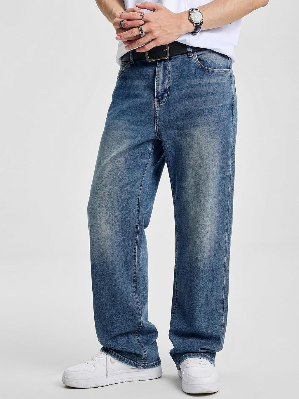 JMIERR Mens Baggy Jeans Wide Leg Y2K Loose Fit Denim Pants