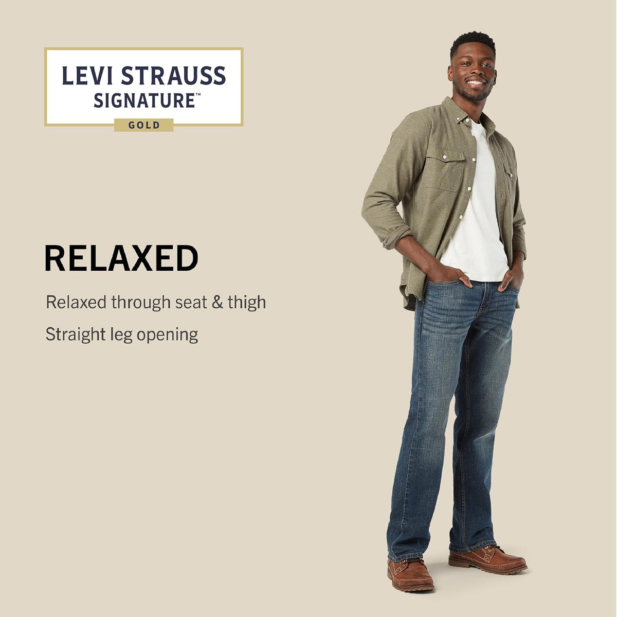 Levi Strauss Signature Gold Men's Relaxed Fit Flex Jeans