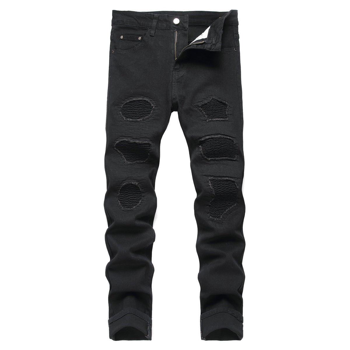 JUNBAOSS Men's Slim Fit Stretch Jeans Ripped Skinny Jeans for Men, Distressed Straight Leg Fashion Comfort Flex Waist Pants