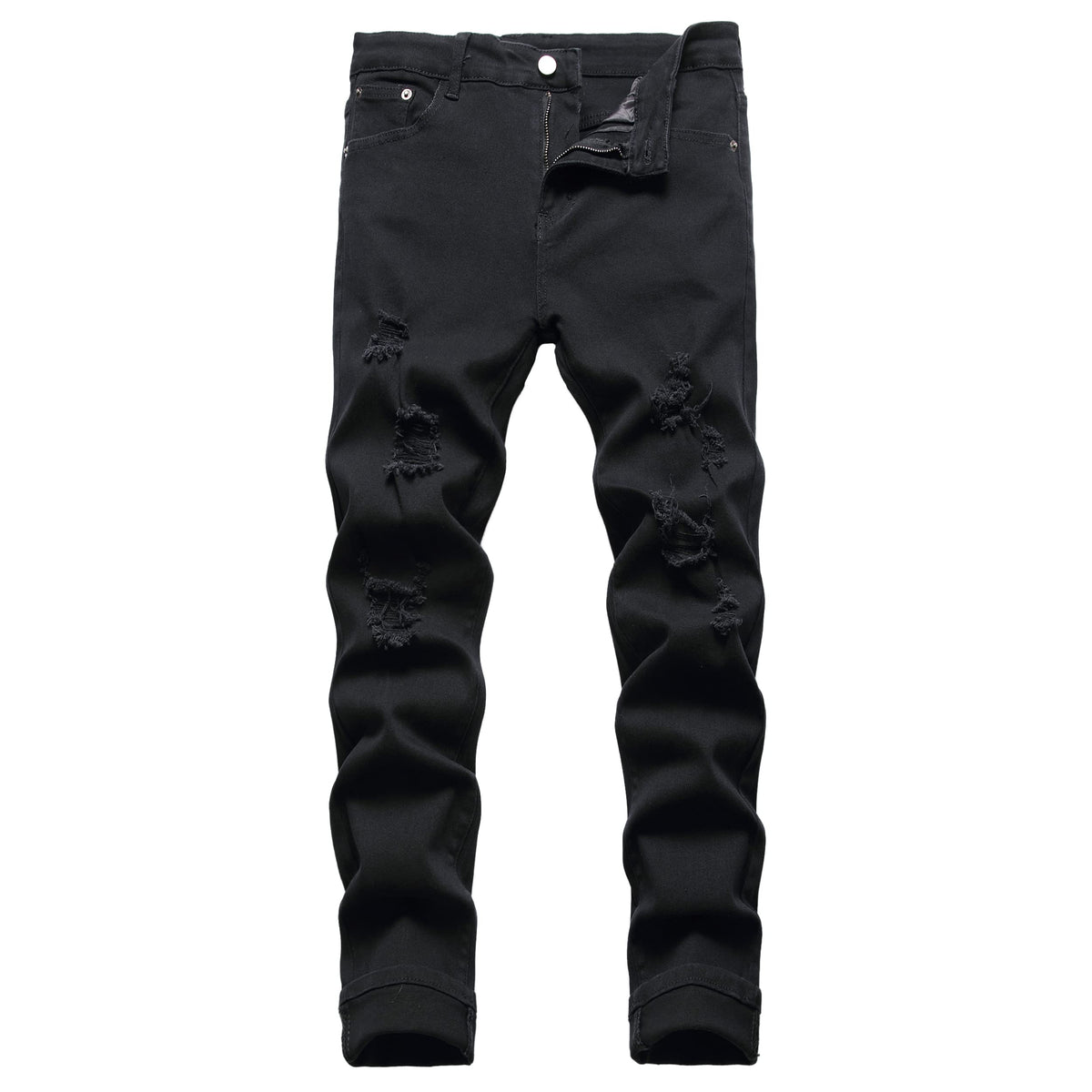 JUNBAOSS Men's Slim Fit Stretch Jeans Ripped Skinny Jeans for Men, Distressed Straight Leg Fashion Comfort Flex Waist Pants