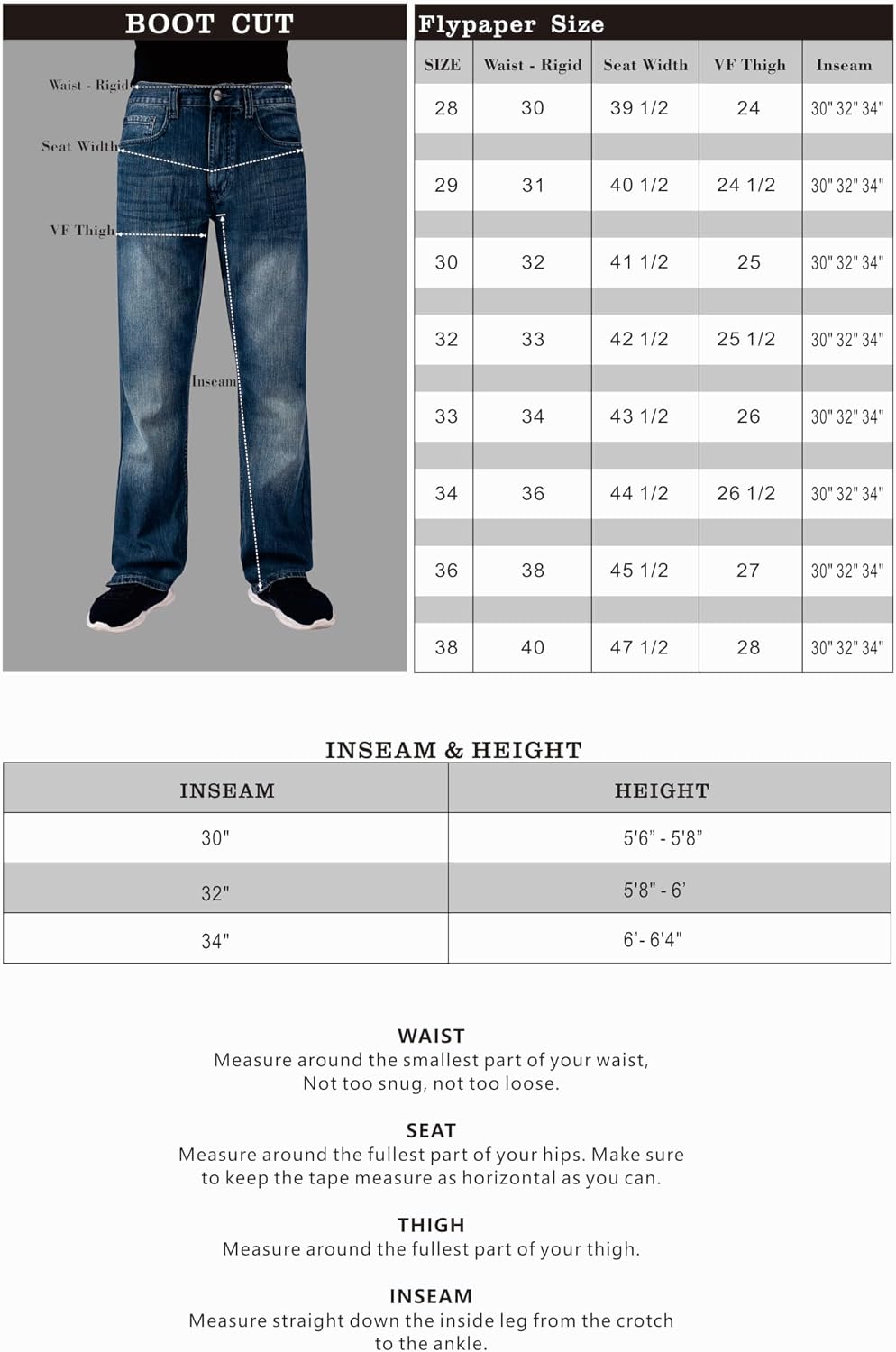 Flypaper Men’s Fashion Bootcut Blue Jeans Regular Fit Mens Work Pants