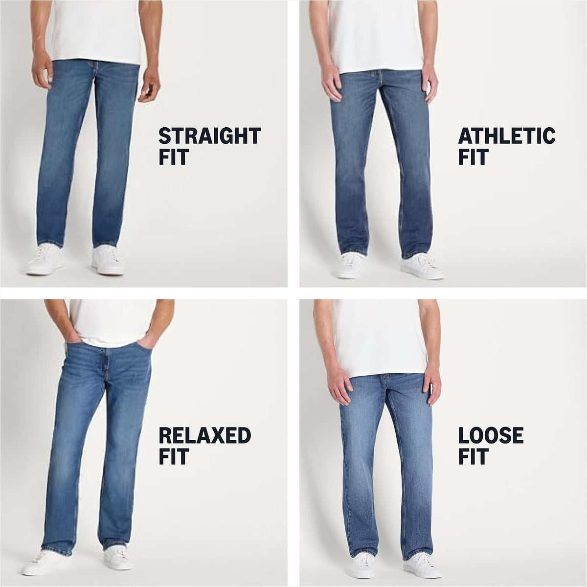 Amazon Essentials Men's Athletic Fit Jeans with Extra Room in Hip and Thigh, Low Stretch Denim, 5 Pocket Styling