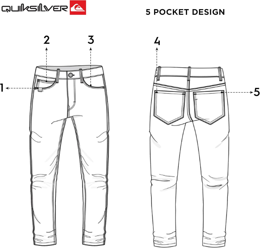 Quiksilver Men's 5 Pocket Straight Fit Stretch Waist Denim Jeans