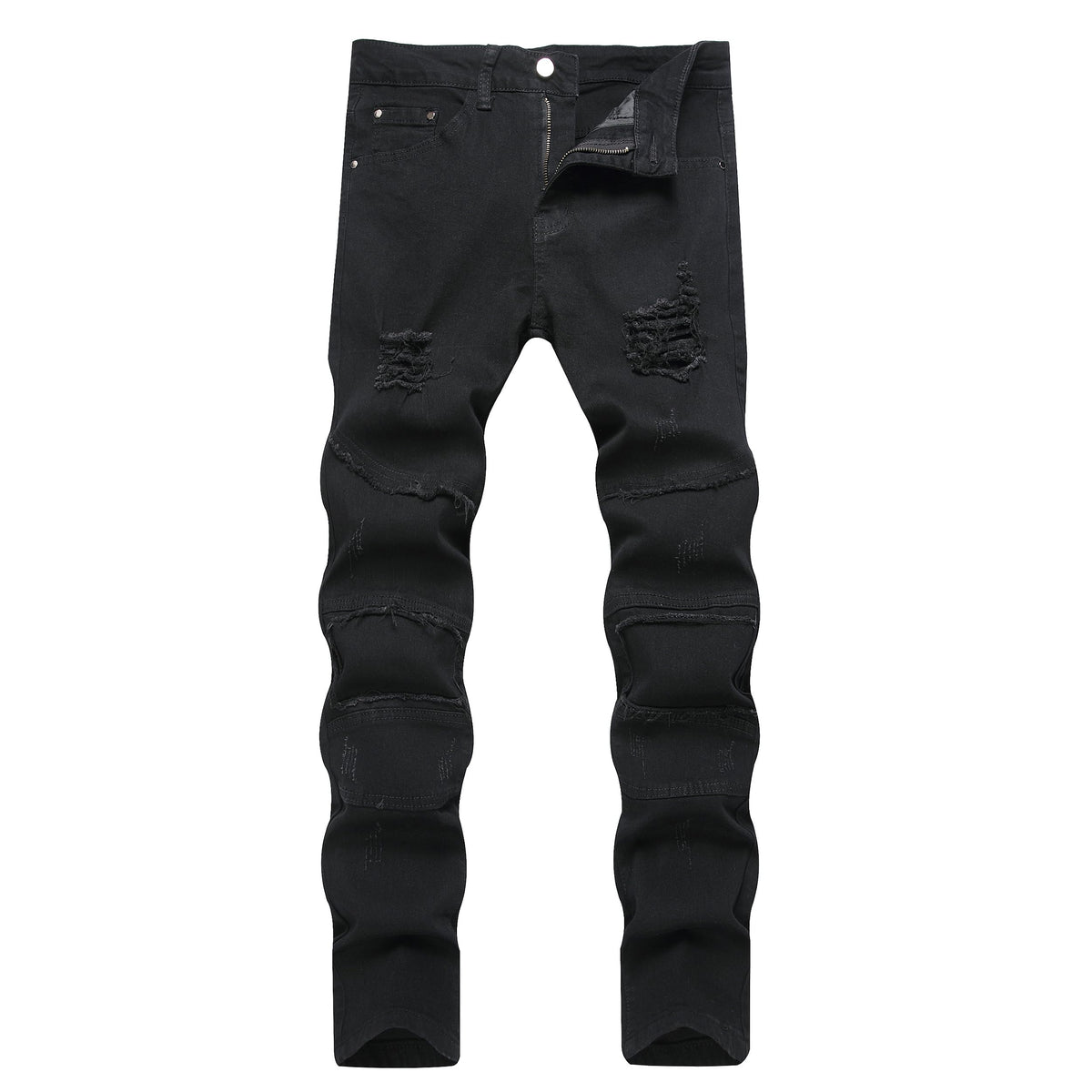 JUNBAOSS Men's Slim Fit Stretch Jeans Ripped Skinny Jeans for Men, Distressed Straight Leg Fashion Comfort Flex Waist Pants