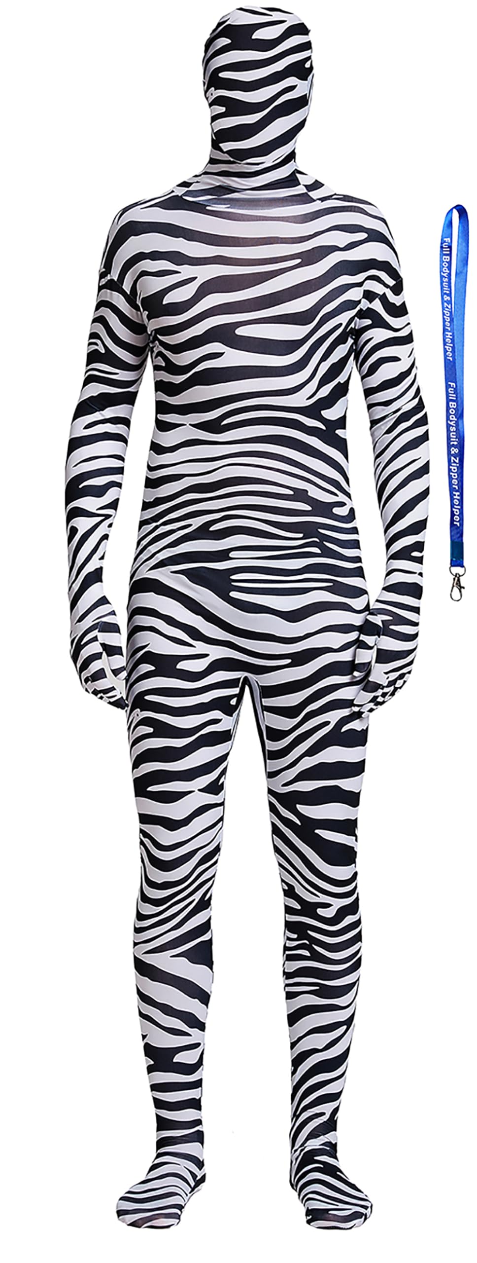 Full Bodysuit Include Zipper Helper Unisex Spandex Stretch Adult Costume Zentai Disappearing Man Body Suit
