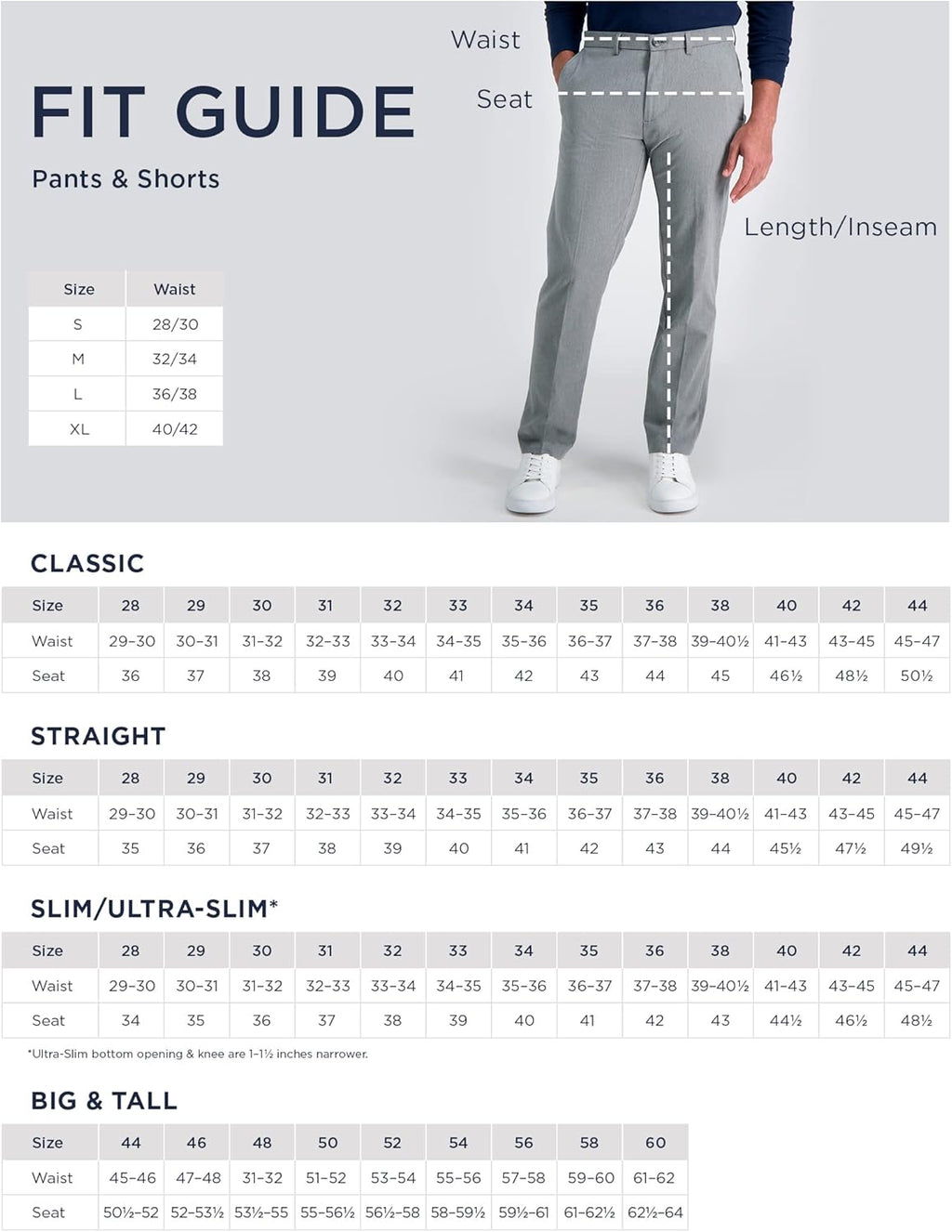 Haggar Men's Work To Weekend No Iron Denim Flat Front & Pleat Pant - Regular and Big & Tall Sizes