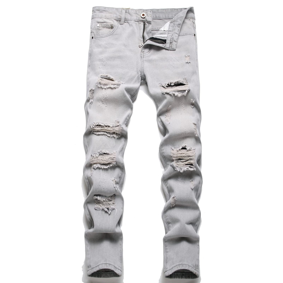 AITITIA Men's Ripped Regular Fit Jeans