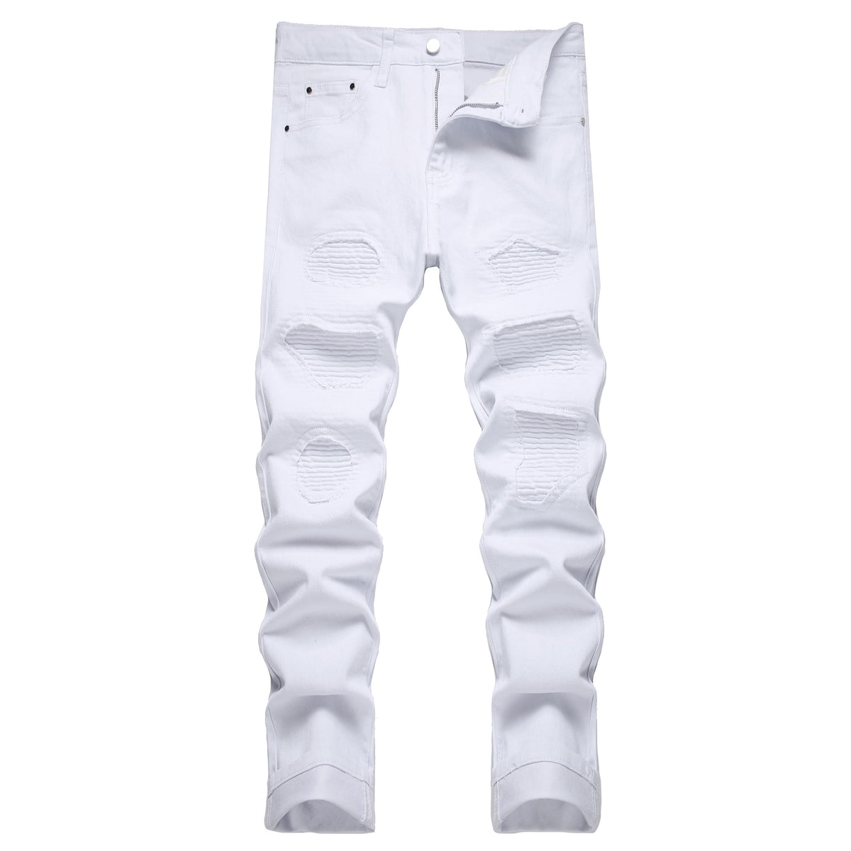 JUNBAOSS Men's Slim Fit Stretch Jeans Ripped Skinny Jeans for Men, Distressed Straight Leg Fashion Comfort Flex Waist Pants
