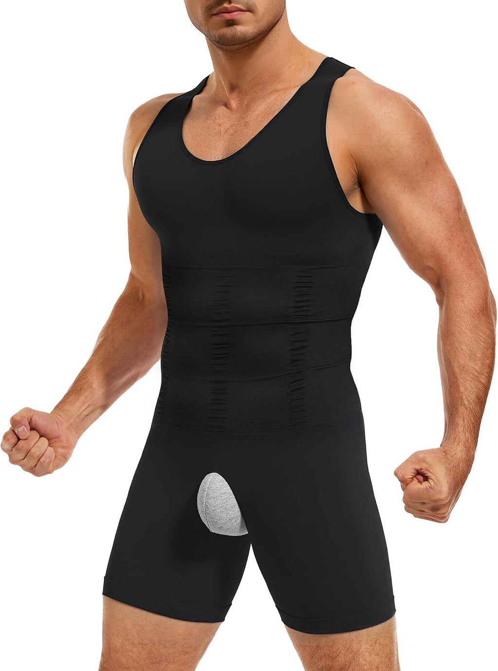 TAILONG Mens Shapewear Tummy Control Bodysuit Slimming Tank Top Full Body Shaper Sleeveless Compression Shirts